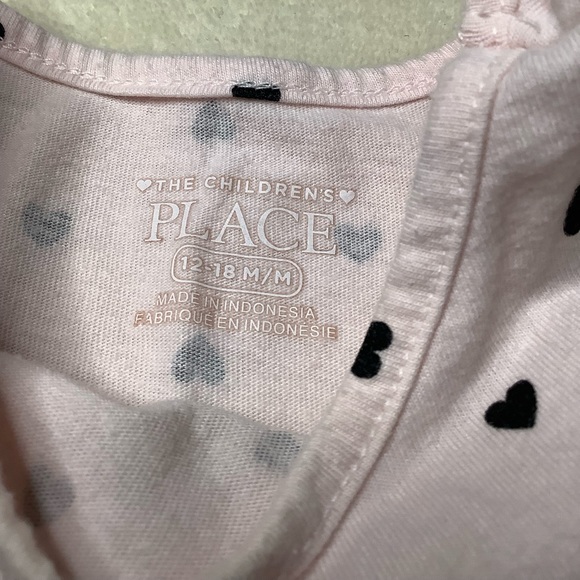 The Childrens Place Heart Pattern Short Sleeve Tee 12 to 18 Month 12M-18M - Picture 2 of 3